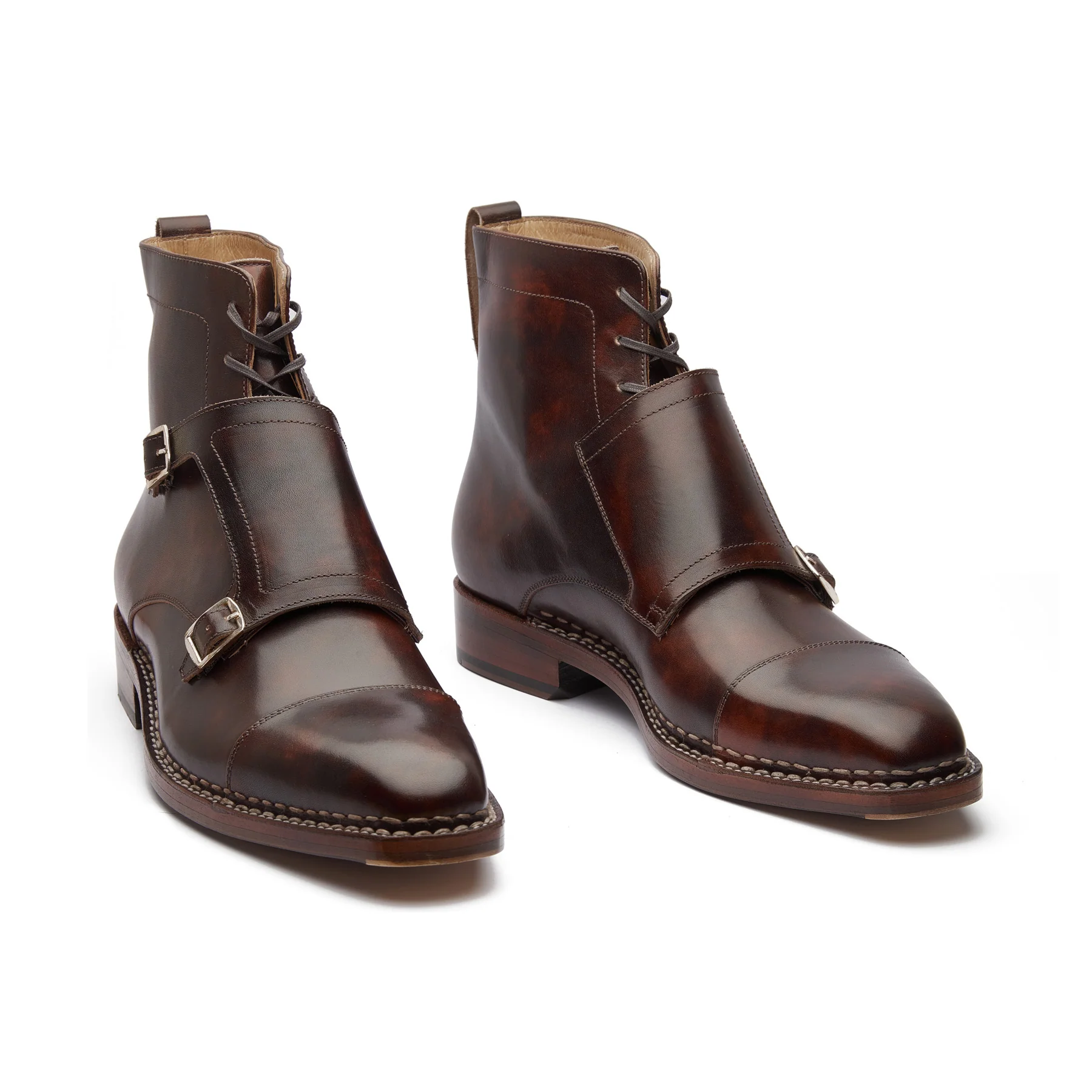 Knight, Double Monk Boot - Chestnut Museum Calf | Hand Welted New Age - Image 4